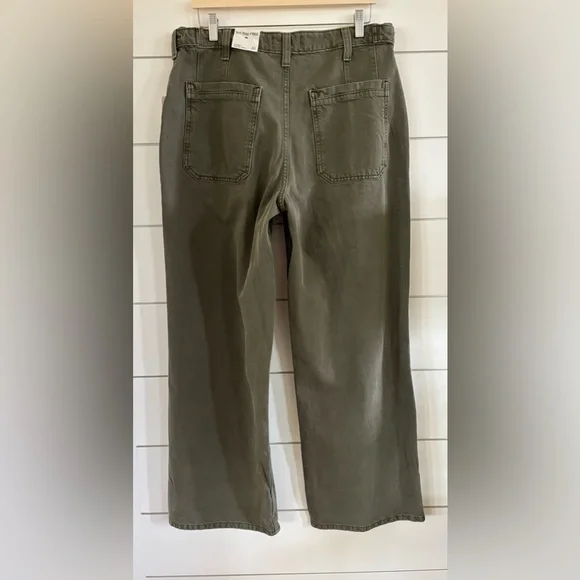 Free People Olive Green Wide-Leg Pants - Picture 8 of 8